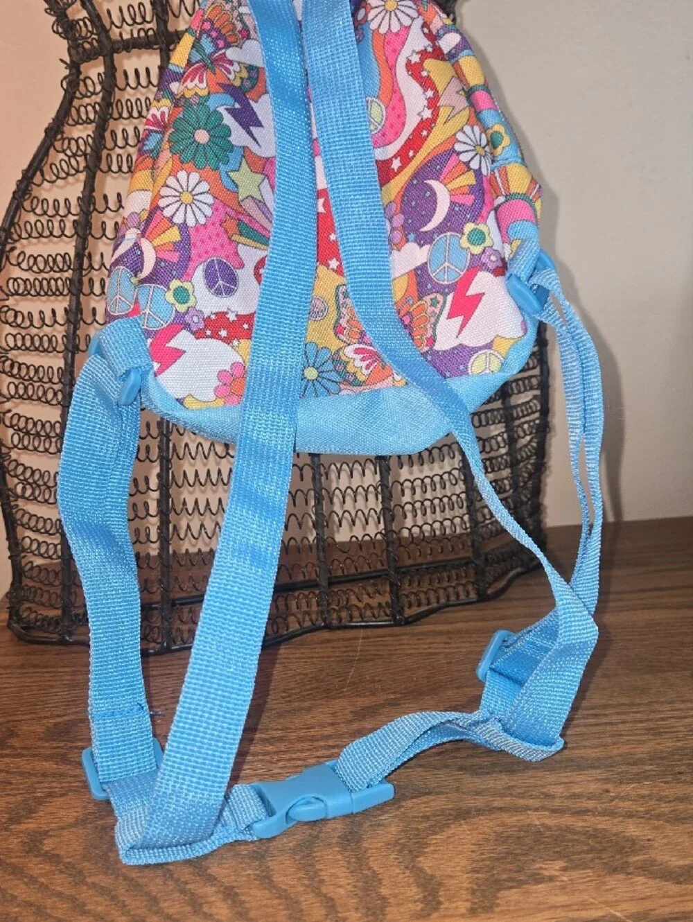 Pet Floral Rainbow Mini Backpack - Blue